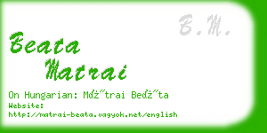 beata matrai business card